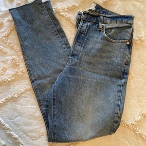 Free People High Rise Straight Leg Jean